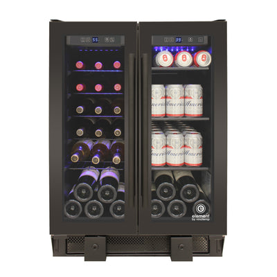 Vinotemp Butler Series Touch Screen Wine and Beverage Cooler with French Doors, in Black