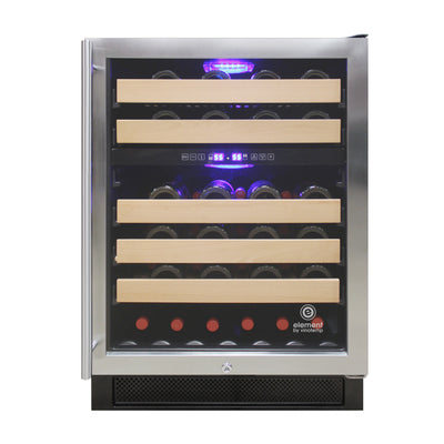 Vinotemp Connoisseur Series 46 Dual-Zone Wine Cooler, 46 Bottle Capacity, in Stainless Steel