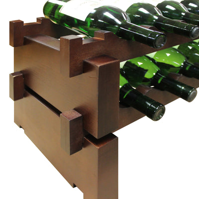 Vinotemp Modular Wine Rack, 2 x 9, 18 Bottle Capacity, in Cherry