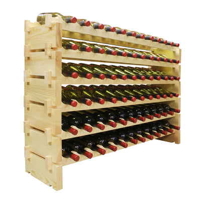 Vinotemp Modular Wine Rack, 6 x 12, 72 Bottle Capacity, in Natural