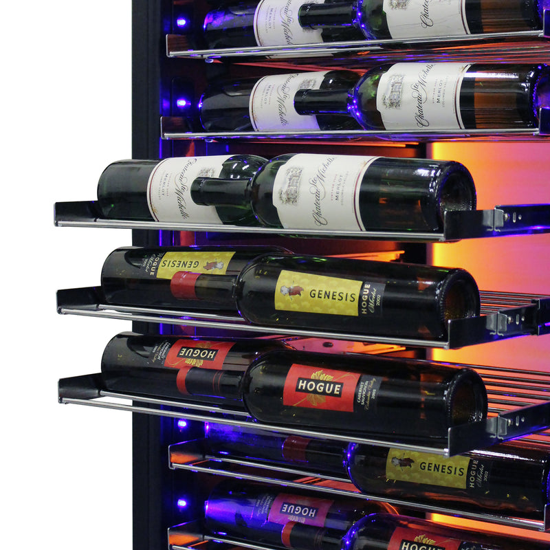 Vinotemp Backlit Series Commercial 168 Single-Zone Wine Cooler, in Black