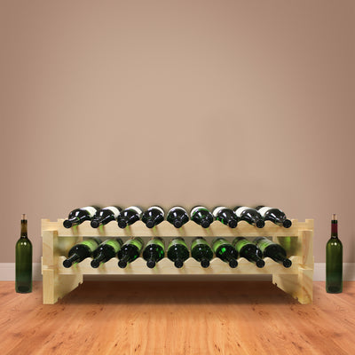 Vinotemp Modular Wine Rack, 2 x 9, 18 Bottle Capacity, in Natural