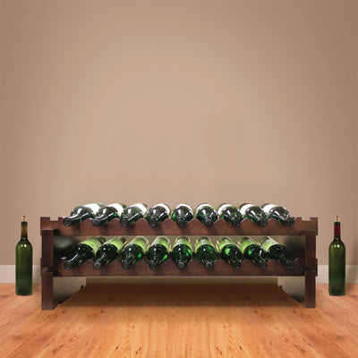 Vinotemp Modular Wine Rack, 2 x 9, 18 Bottle Capacity, in Cherry