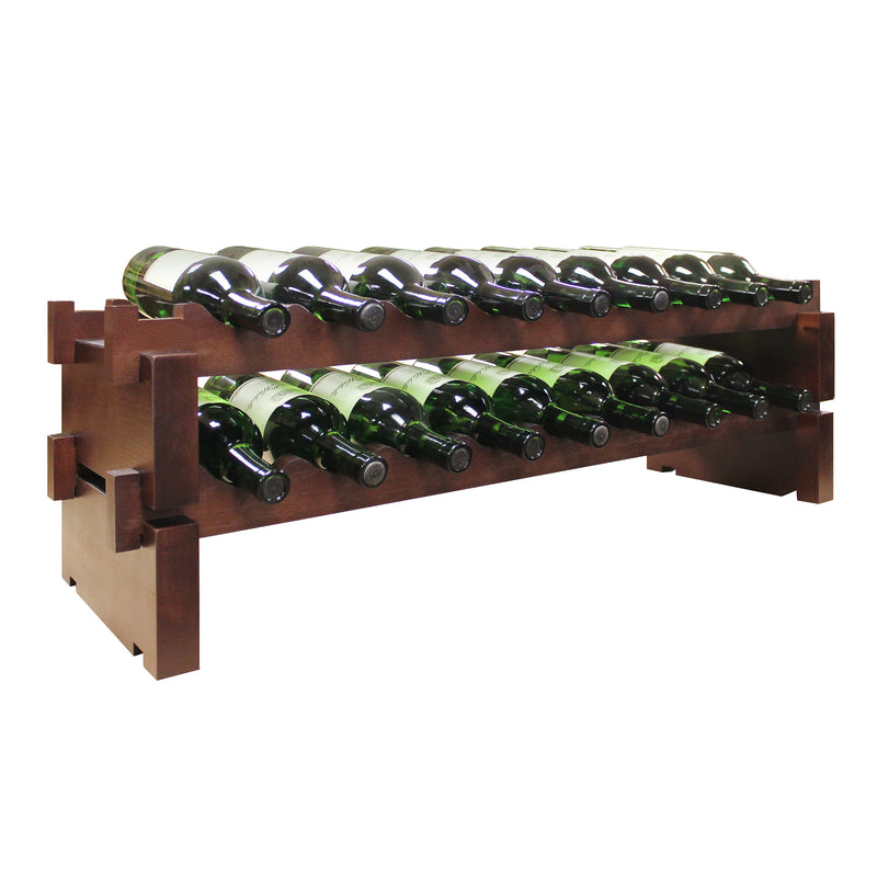 Vinotemp Modular Wine Rack, 2 x 9, 18 Bottle Capacity, in Cherry