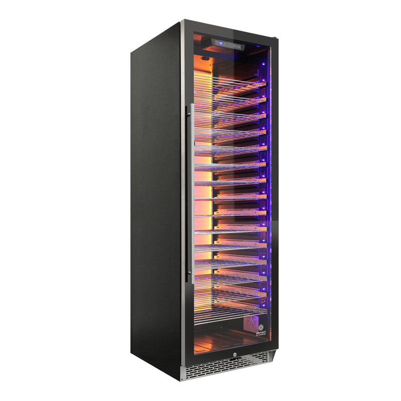 Vinotemp Backlit Series Commercial 168 Single-Zone Wine Cooler, in Black