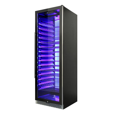 Vinotemp Backlit Series Commercial 168 Single-Zone Wine Cooler, in Black