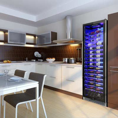 Vinotemp Backlit Series Commercial 168 Single-Zone Wine Cooler, in Black