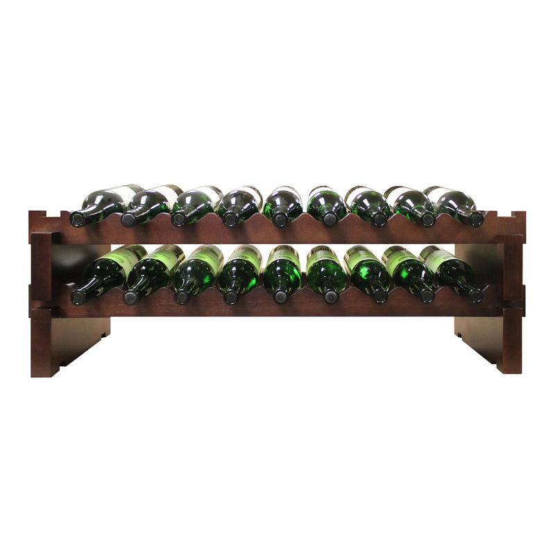 Vinotemp Modular Wine Rack, 2 x 9, 18 Bottle Capacity, in Cherry