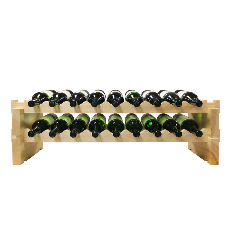 Vinotemp Modular Wine Rack, 2 x 9, 18 Bottle Capacity, in Natural