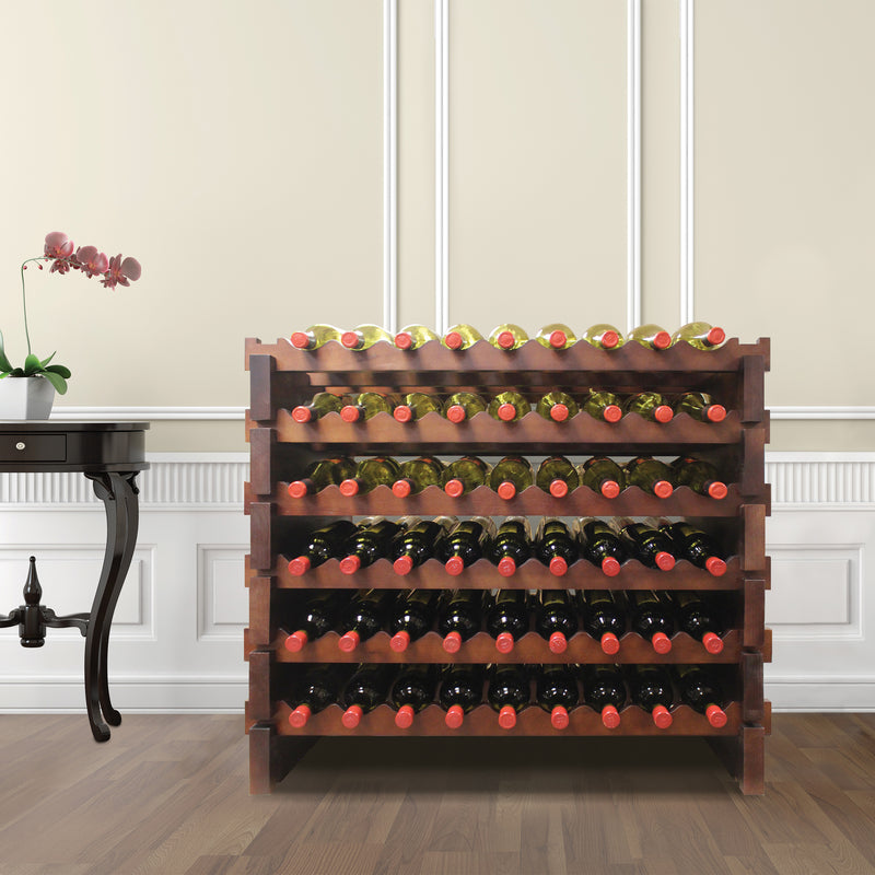 Vinotemp Double Modular Wine Rack, 108 Bottle Capacity, in Cherry