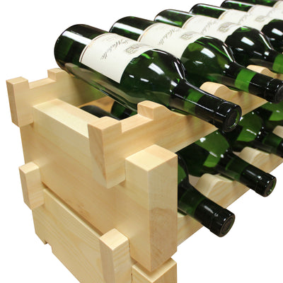 Vinotemp Modular Wine Rack, 2 x 9, 18 Bottle Capacity, in Natural